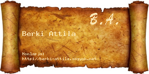 Berki Attila névjegykártya