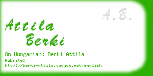 attila berki business card